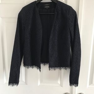 NWOT RW&CO Lace Blazer- Navy- Size 4